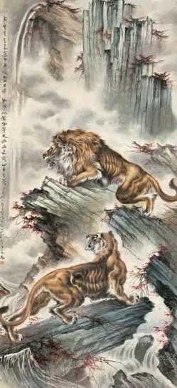 蔡鹤汀 1942年 壮志雄心 立轴 设色纸本