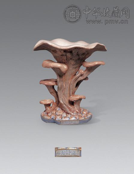 清乾隆 珐琅彩塑九灵芝花插