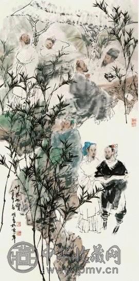 王明明 竹林七贤 立轴 纸本