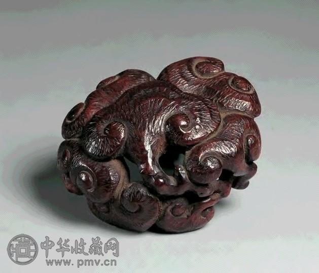 清 木雕灵芝镇纸