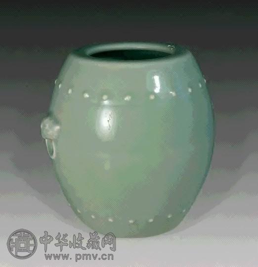 清 豆青釉鼓钉罐