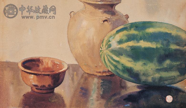 李咏森 西瓜 镜心 设色纸本