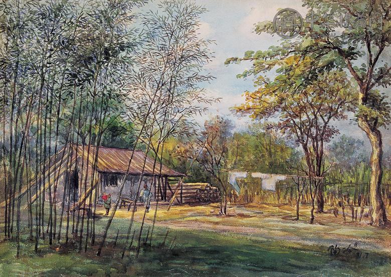 陶冷月1931年作 风景 纸本水彩