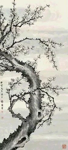 梅兰芳 墨梅图 立轴 水墨纸本