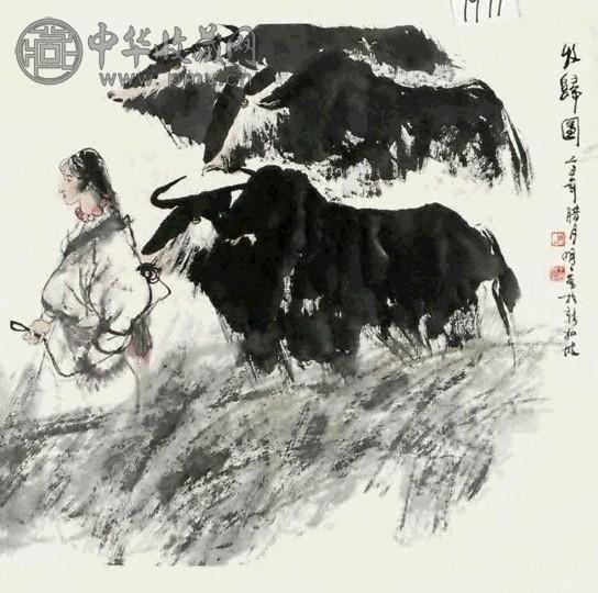 王明明 牧归图 镜心 纸本