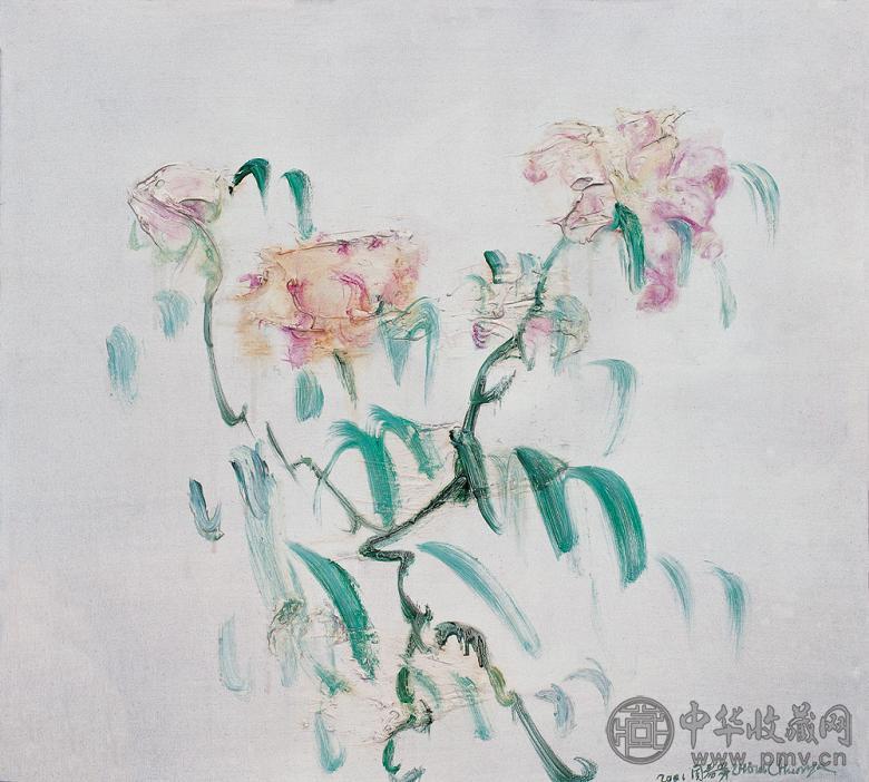 周春芽 2006年作 百合花 布面 油画