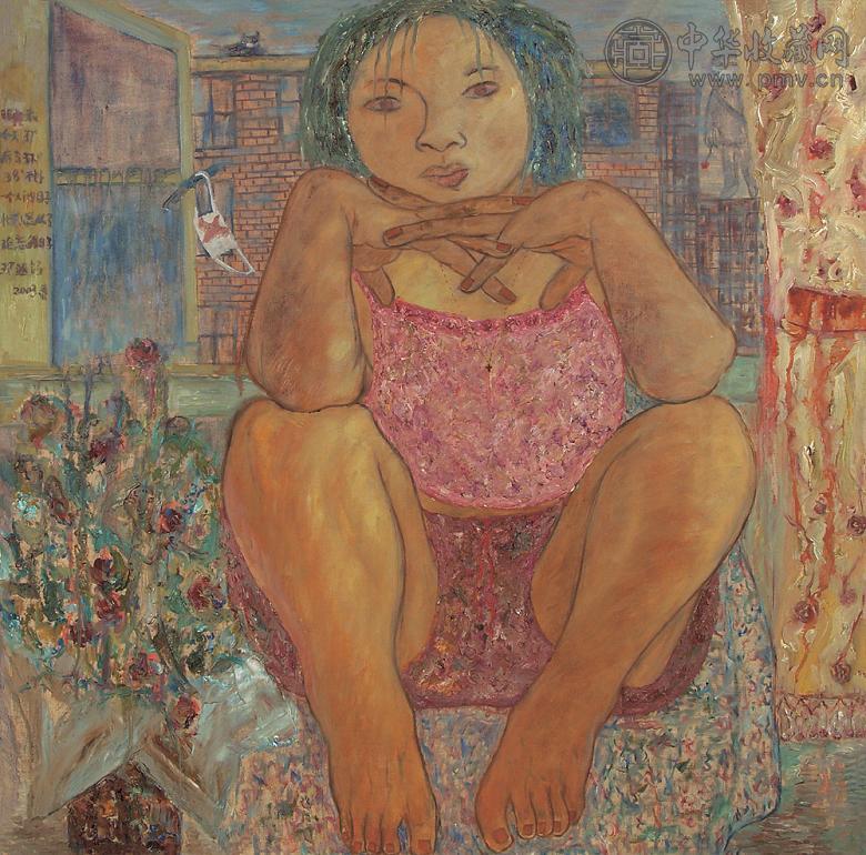 郝丽 2003年作 无歌夜 布面油画