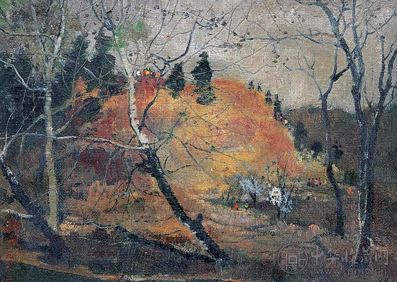 刘仑 1986年作 秋景 油彩 布面