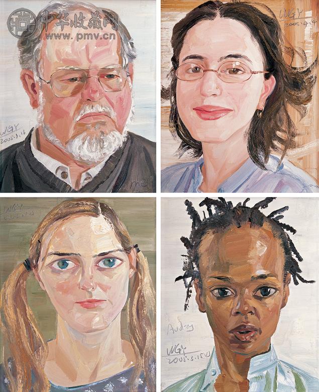 王冠英 肖像系列(4幅) 油画 画布