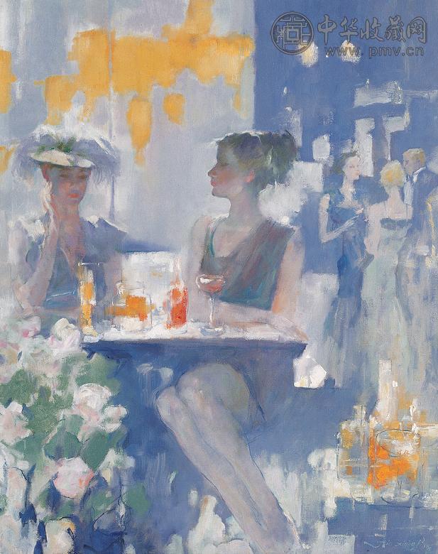 贝家骧 蓝色基调 布面 油画