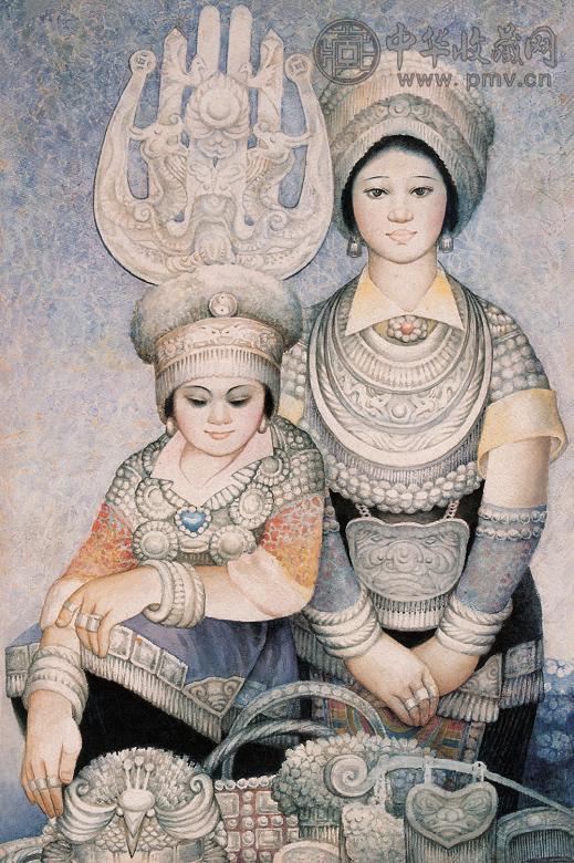 陈萼卖花女系列 纸本水彩