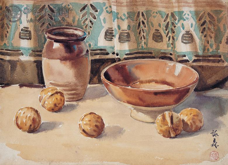 李咏森 静物 镜心 设色纸本