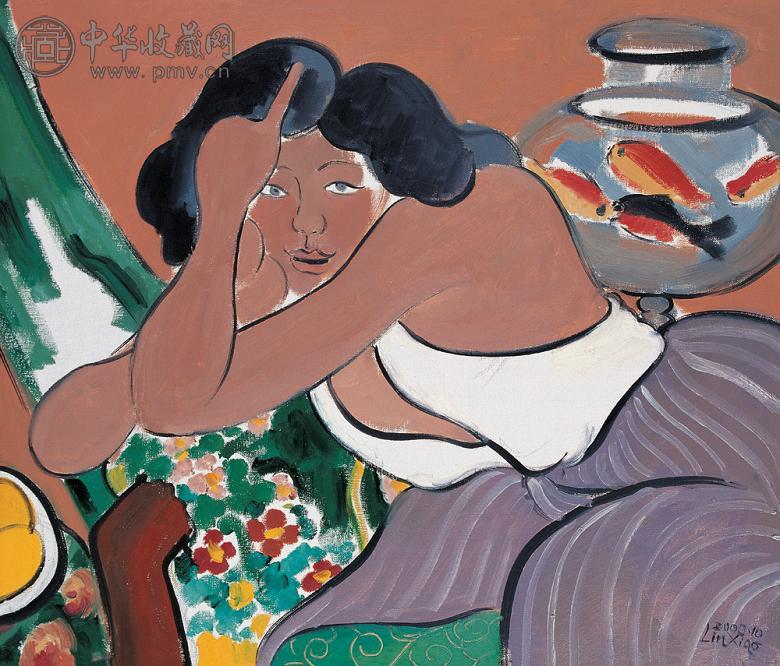 林晓 2005年作 金鱼缸 布面 油画