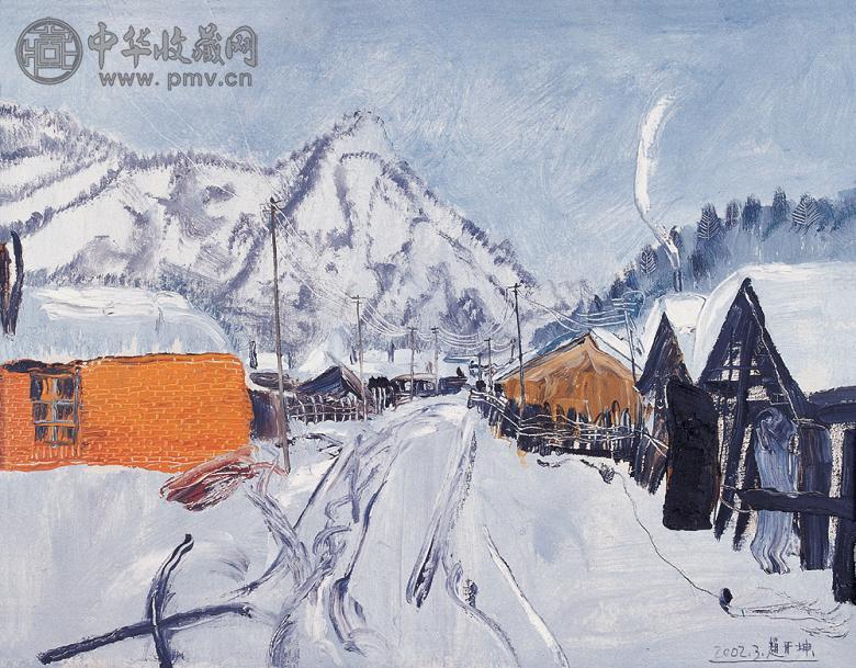 赵开坤 2002年作 雪景 布面 油画