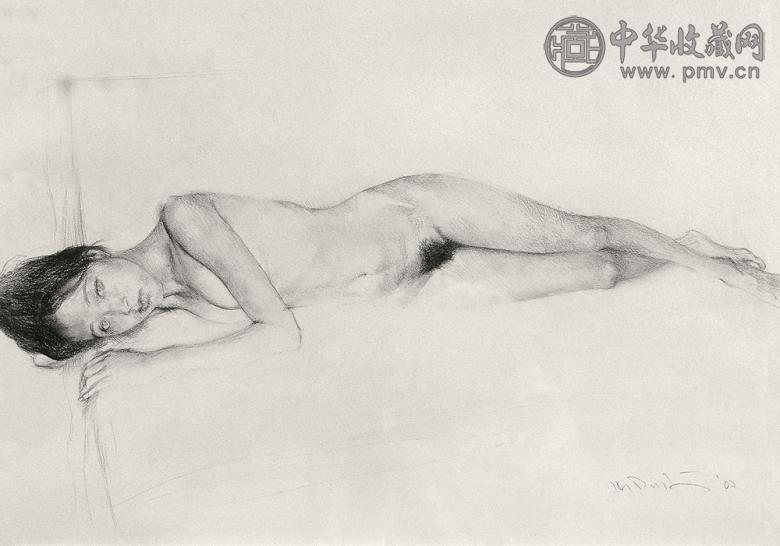 何多苓 素描人体 纸本素描