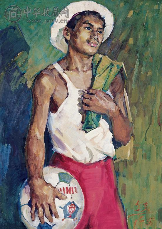 胡振德 1983年作 运动员 水彩 纸