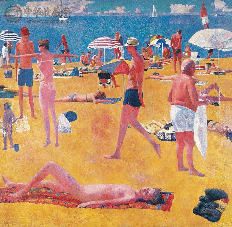 杨成国 金色沙滩-蓝色海洋 油画 画布