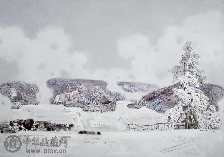 翁凯旋 仙女山 雪(四) 布面 油画