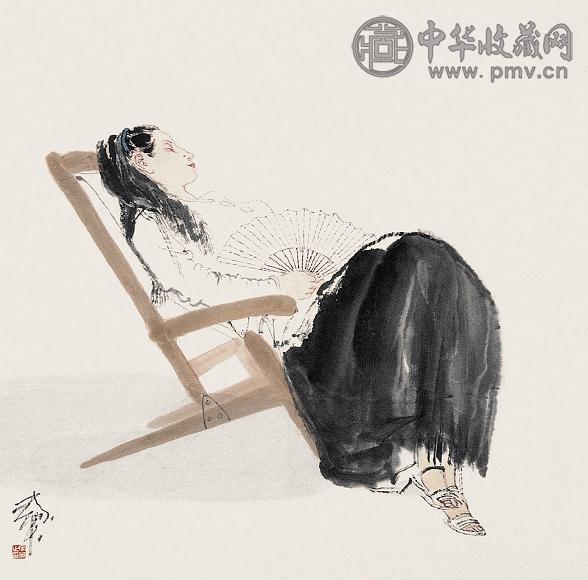 何家英 纳凉图 镜心