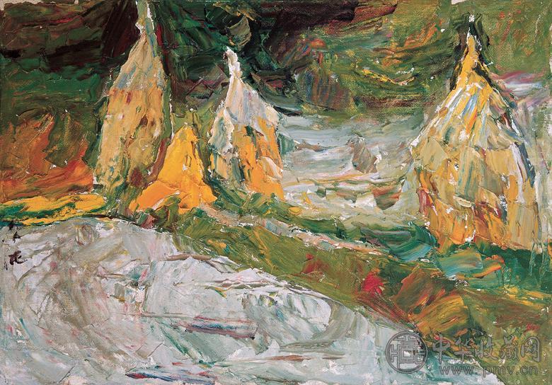 罗尔纯 草垛 布面 油画