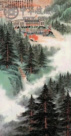谢之光 1968年 天地豪气图 立轴 设色纸本