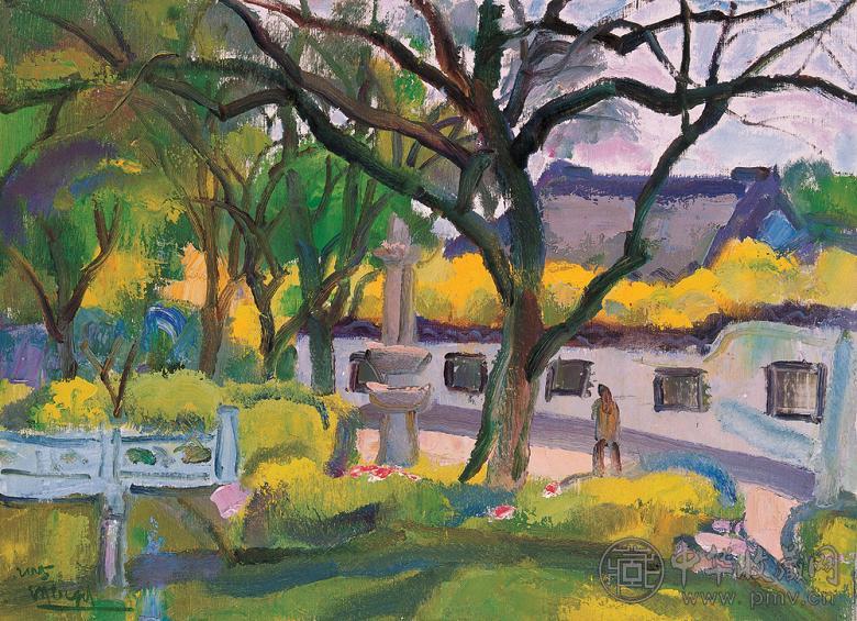 陈钧德 2005年 古猗园 布面 油画