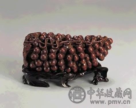 清 竹刻葡萄摆件