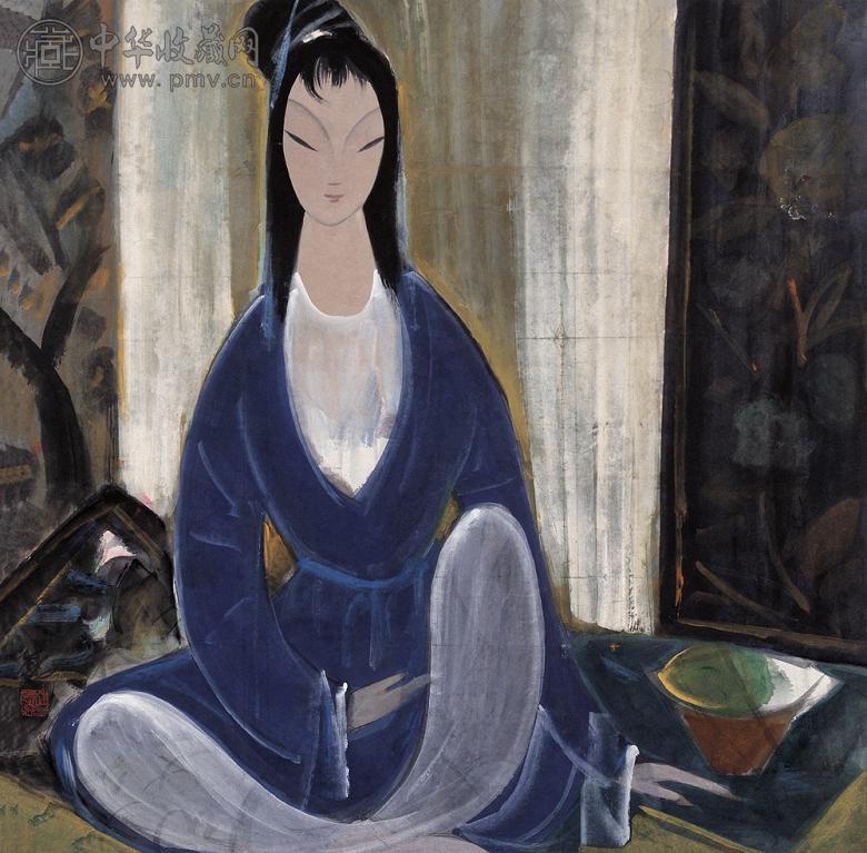 林风眠 仕女 纸本 重彩