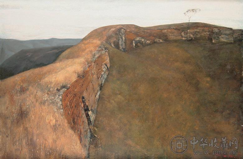 曹吉冈 1989年作 长城组画—阴雨 布面 油画