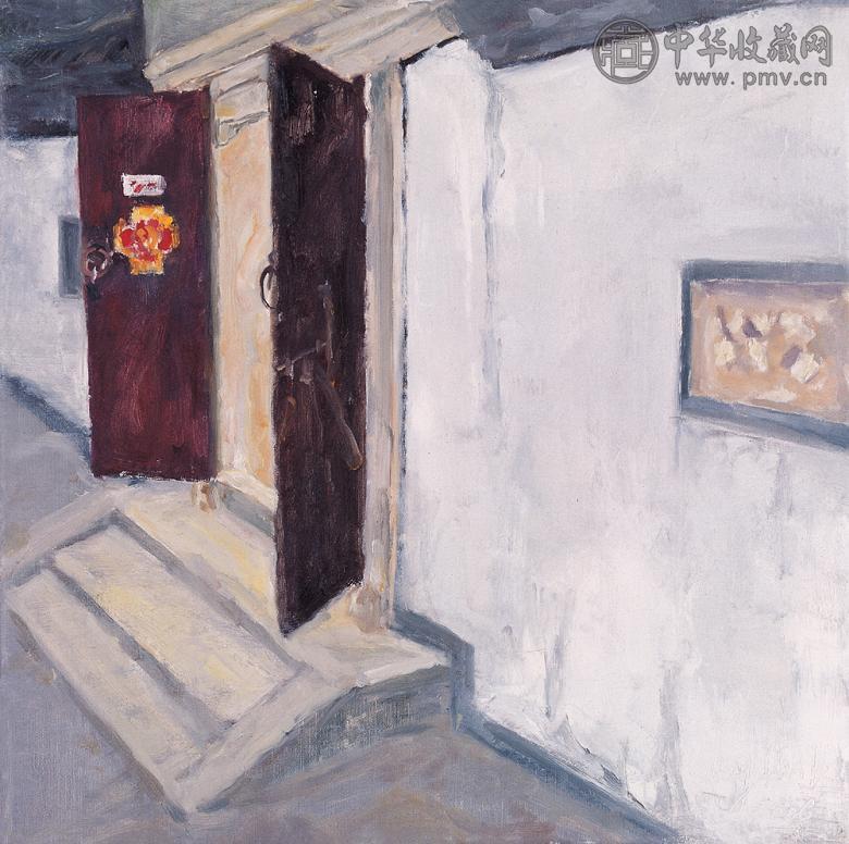 王汉乐 墙与门 布面 油画