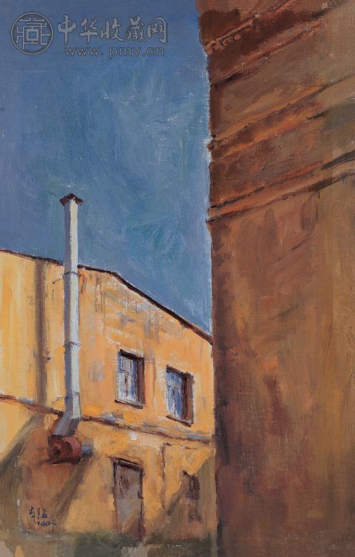 施本铬 街景2 布面 油画