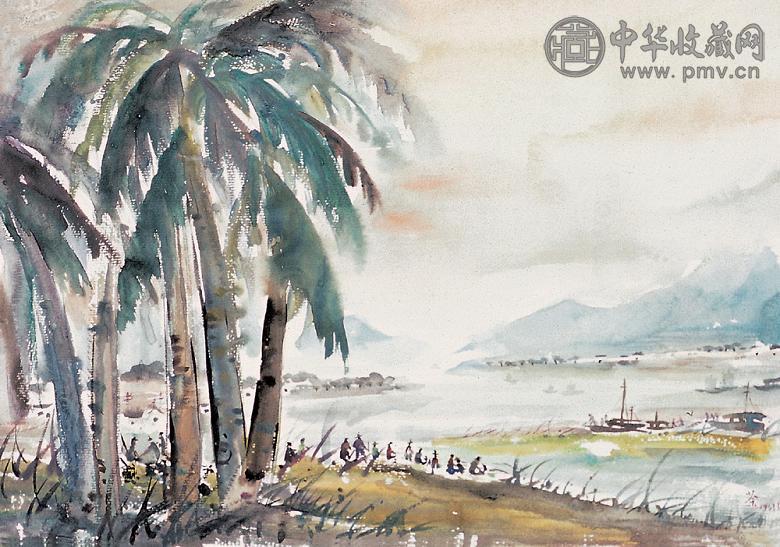 吴冠中 1963年作 海南风景 纸本水彩