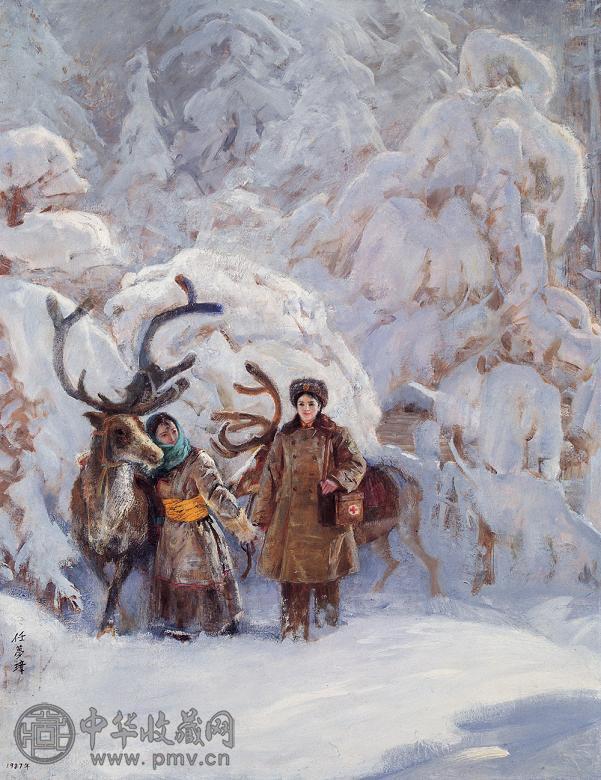 任梦璋 1987年 北国情 木板 油画