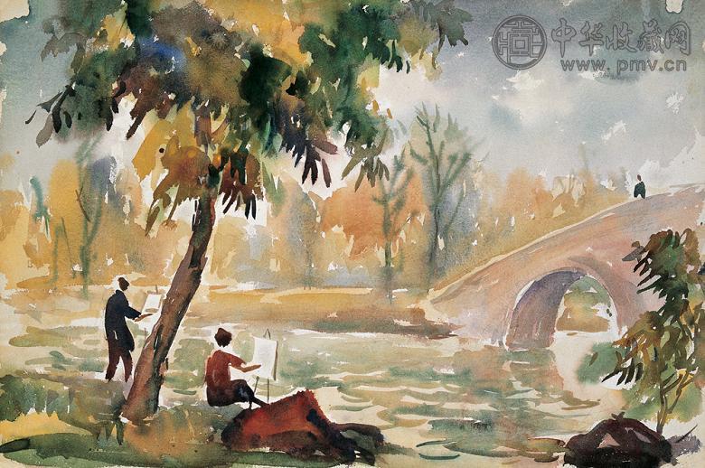 王少陵 风景 纸上 水彩