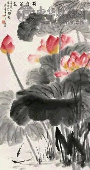 吴青霞 1981年 荷塘清趣 立轴 设色纸本