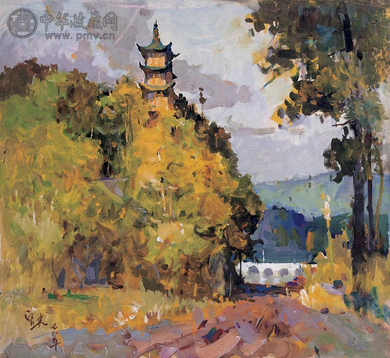 秦宣夫 风景 纸本 水粉