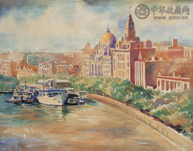 李咏森 外滩 镜心 设色纸本