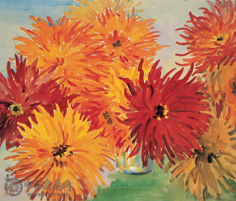 李咏森 花卉 纸上 水彩