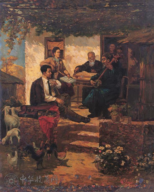 邱光正 音乐家在民间 布面 油画