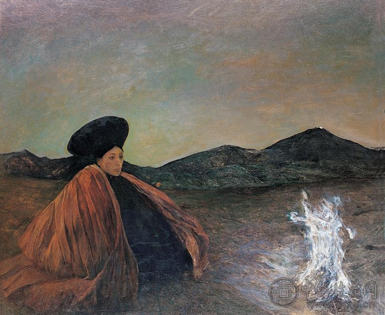 何多苓 1992年作 舞 油彩 布面