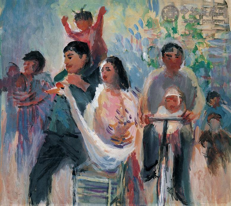 秦宣夫 街景 纸上 水彩