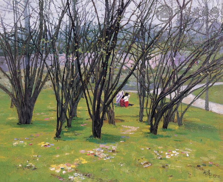 秦大虎 1995年作 阳明春晓 布面油画