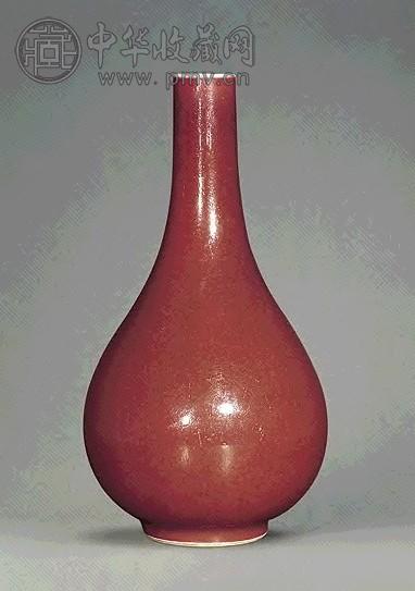清雍正 霁红釉胆瓶