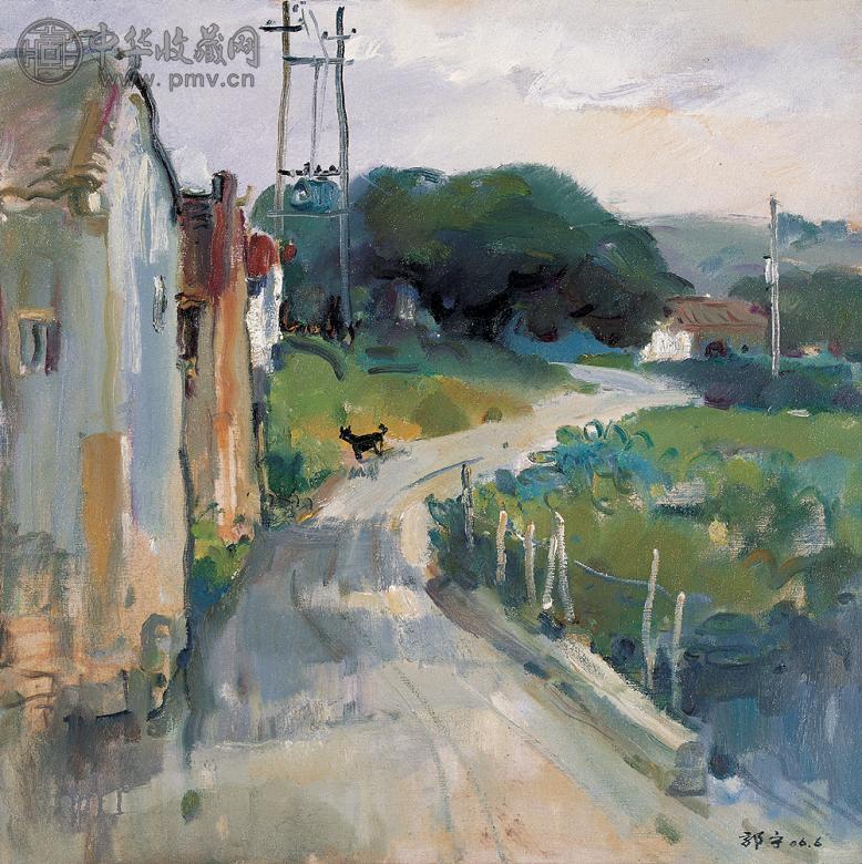 郭宁 2006年作 村口 布面 油画