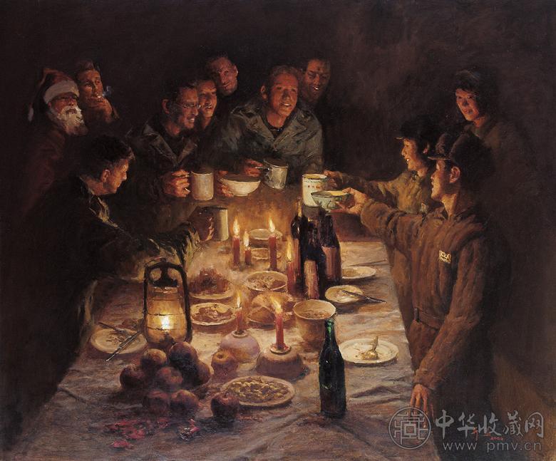 崔开玺 2004年 圣诞快乐 布面 油画