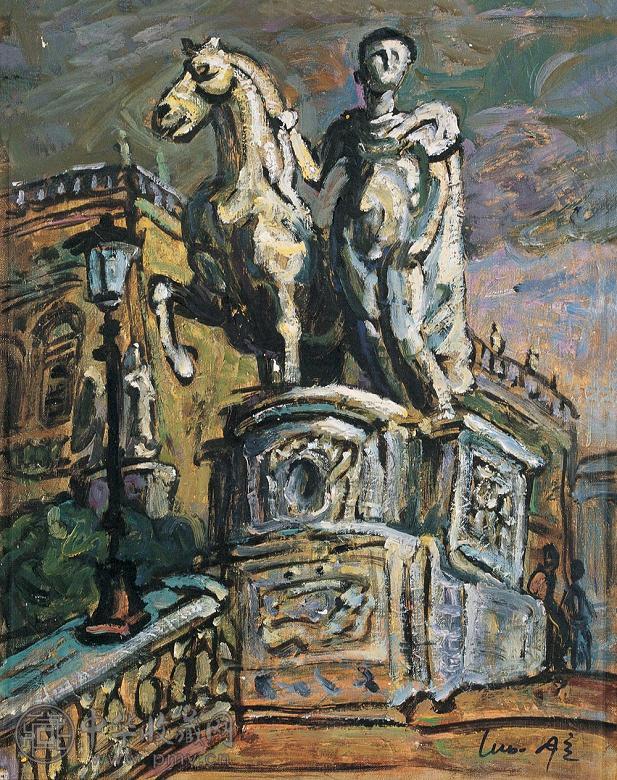 罗中立 罗马 布面 油画