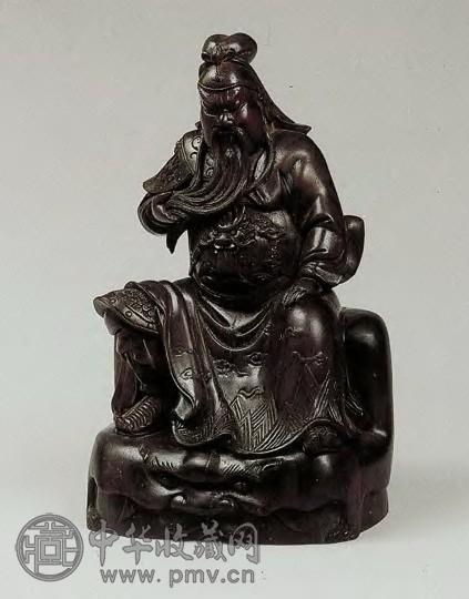 清 木雕关羽坐像