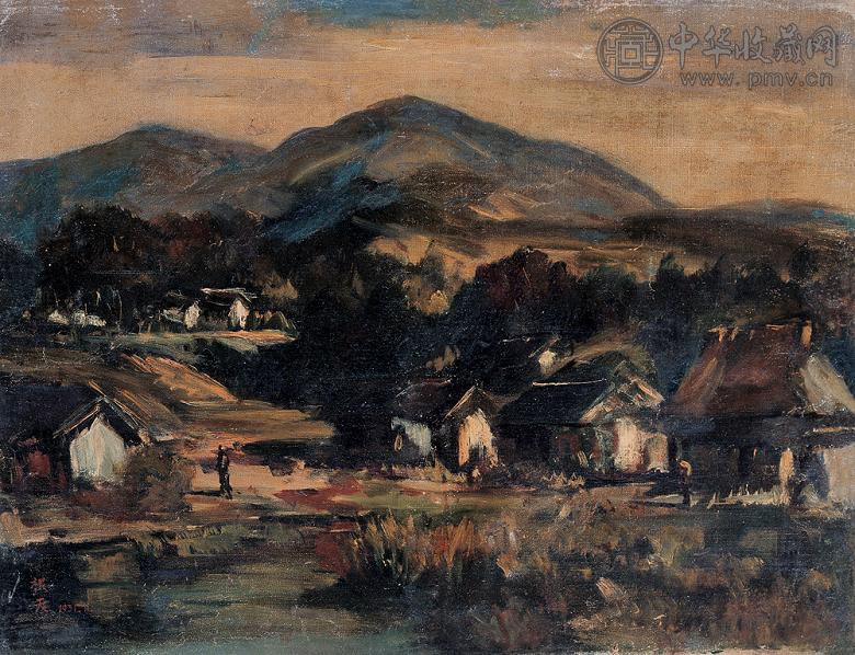 胡报天 风景 布面 油画