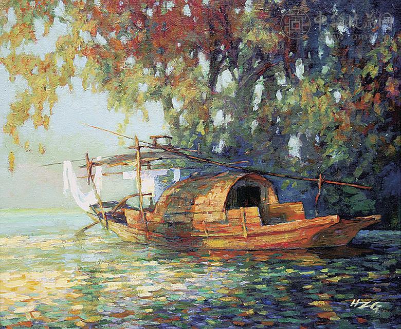 胡震冈 当代 渡 布面 油画