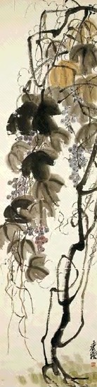 近现代 齐白石 葡萄 轴